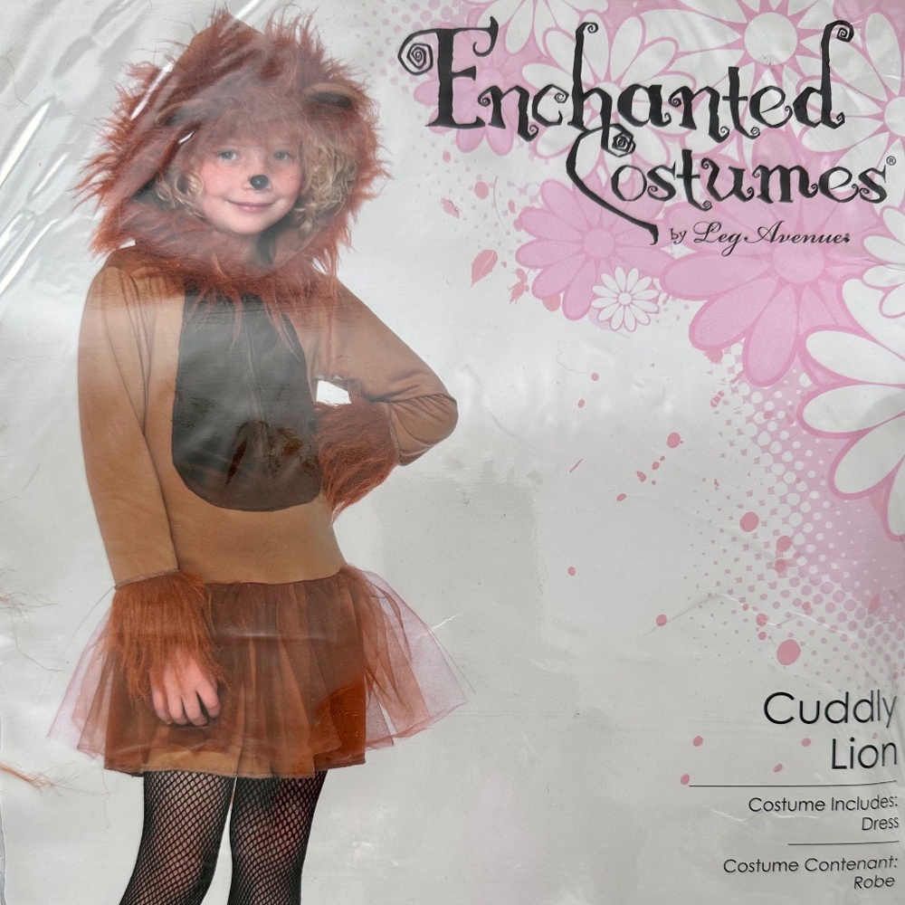 Leg Avenue-Enchanted Costumes, Kids Cuddly Lion Costume, size M (7-10)